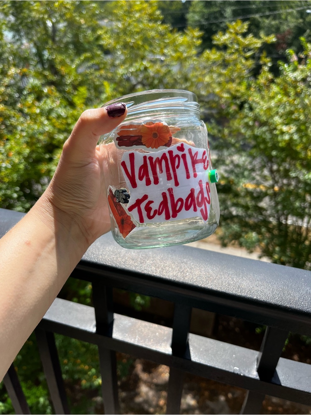 Vampire Teabags Glass Jar for fem products